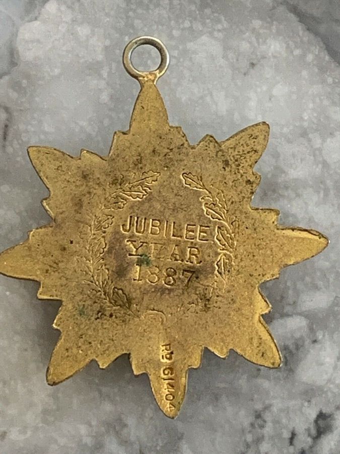 Antique Antique Victorian 1887 Jubilee Pendant Medal Gilt