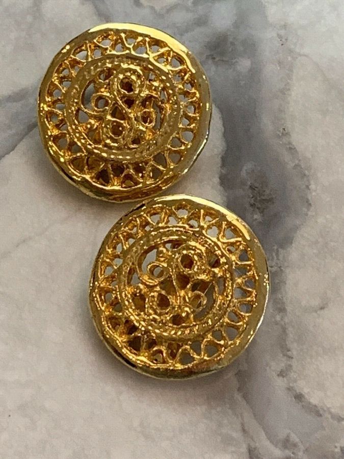 Antique Vintage Art Deco Clip On Earrings