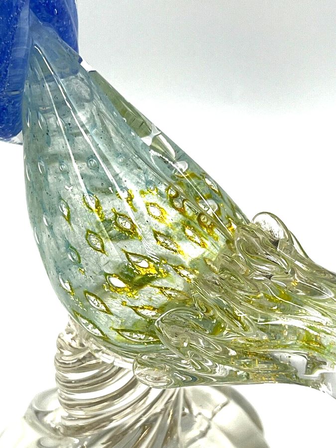 Antique Large Murano Art Glass Pheasant Bird Mid Century Venetian