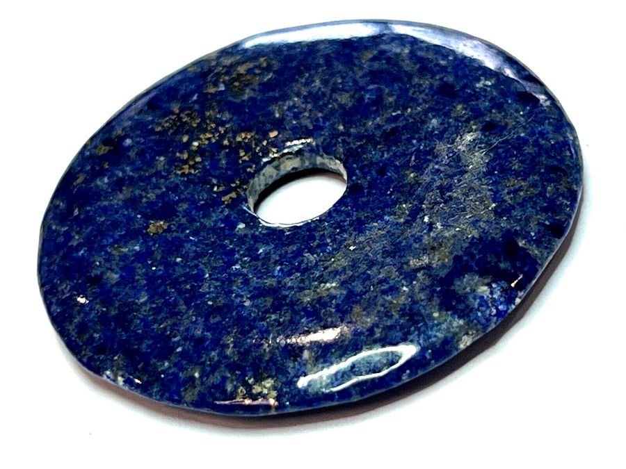 Antique Lapis Lazuli Polished 4.5cm Diameter 15grams Drilled Hole