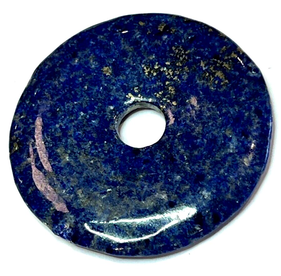 Antique Lapis Lazuli Polished 4.5cm Diameter 15grams Drilled Hole