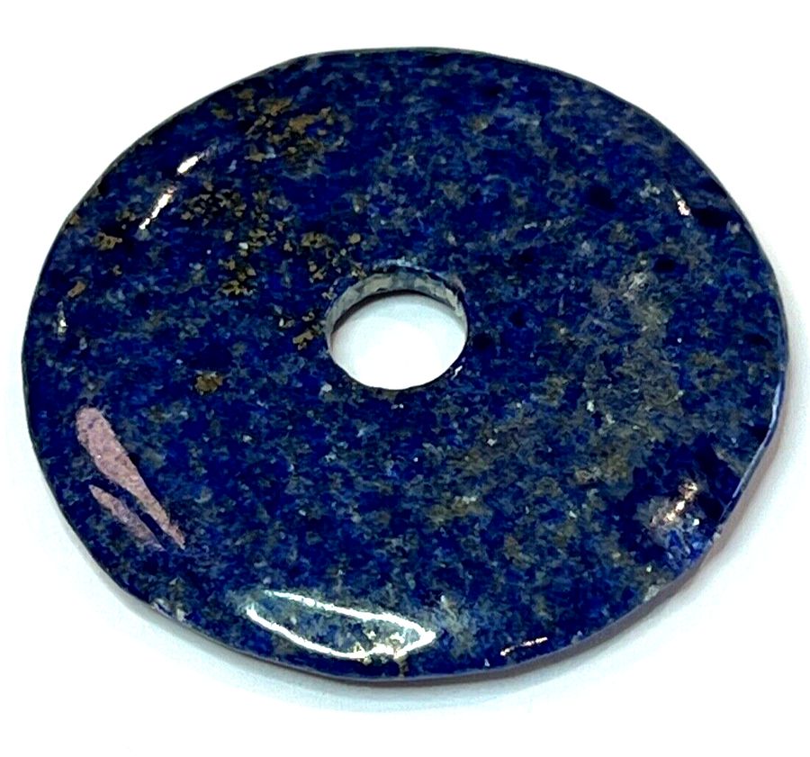 Antique Lapis Lazuli Polished 4.5cm Diameter 15grams Drilled Hole