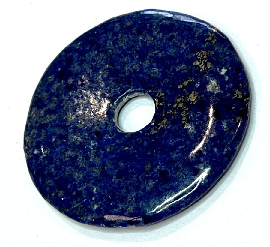 Antique Lapis Lazuli Polished 4.5cm Diameter 15grams Drilled Hole