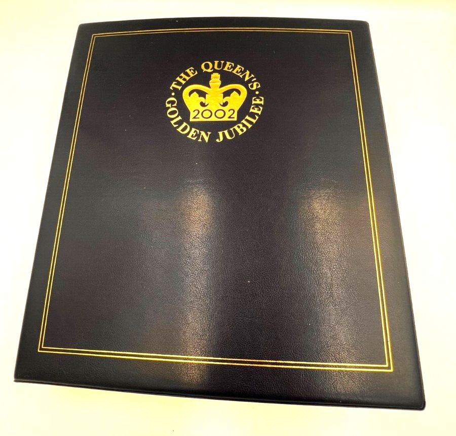 Antique Rare The Queens Golden Jubilee Collection Coin & Stamp Covers x 14 in Binder B1