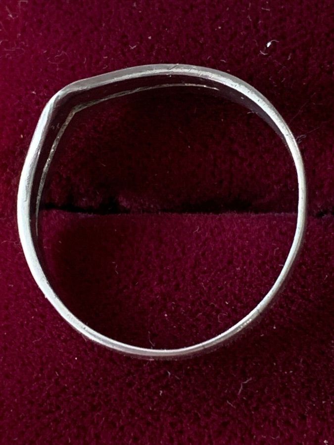 Antique Vintage Art Deco Solid Silver Wishbone Ring  Size R 12 Hallmarked