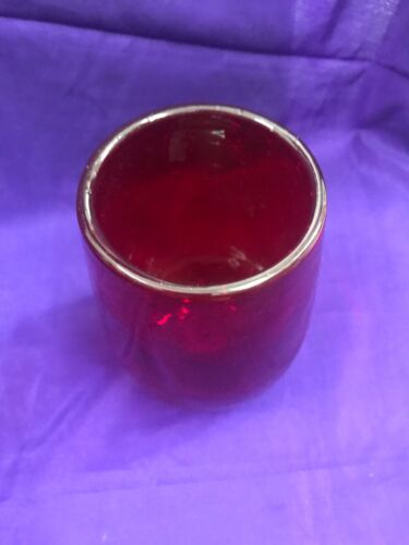 Antique Vintage Whitefriars William Wilson Ruby 9354 Controlled Bubble Vase Barrel Shape