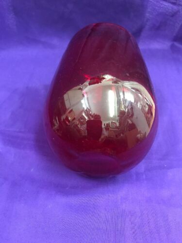 Antique Vintage Whitefriars William Wilson Ruby 9354 Controlled Bubble Vase Barrel Shape