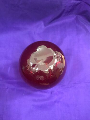 Antique Vintage Whitefriars William Wilson Ruby 9354 Controlled Bubble Vase Barrel Shape