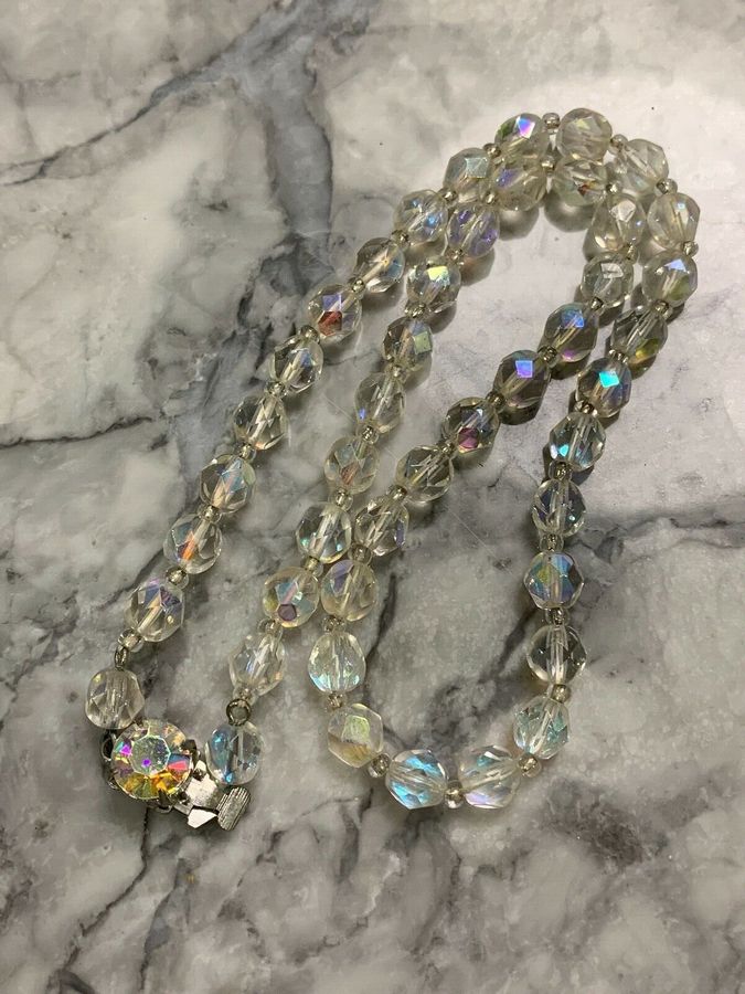 Antique Vintage Crystal Necklace C1950's