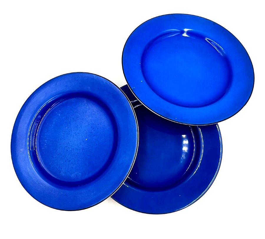 Antique Vintage Crown Ducal Cobalt Blue Cake Sandwich Plates 20cm