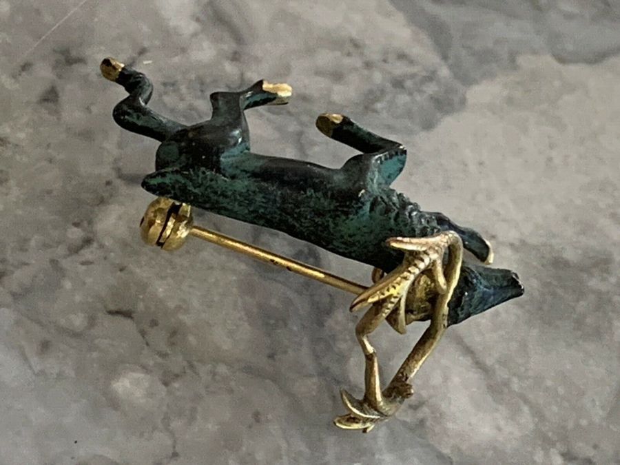 Antique Vintage Art Deco  Stag Brooch Pin