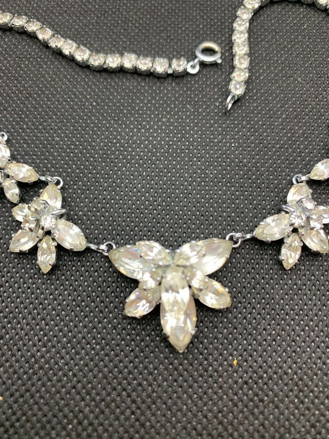 Antique Vintage Art Deco Diamante Necklace Costume Necklace