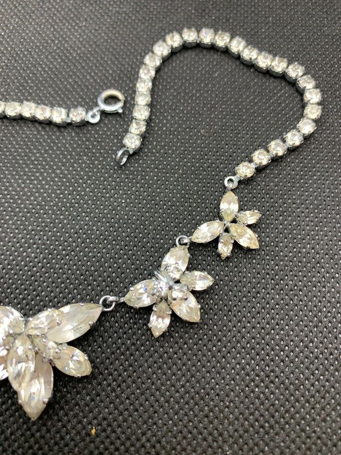 Antique Vintage Art Deco Diamante Necklace Costume Necklace