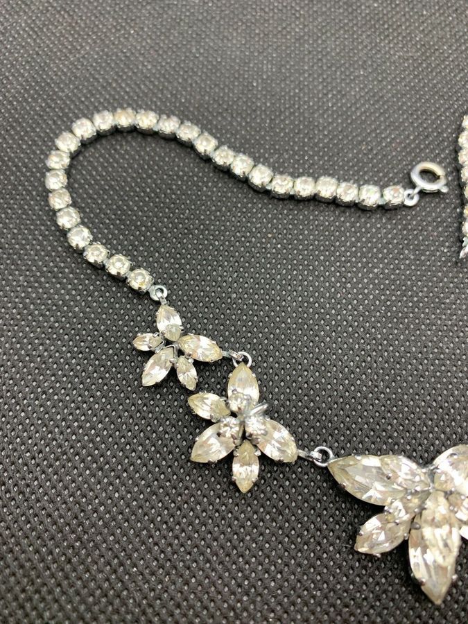 Antique Vintage Art Deco Diamante Necklace Costume Necklace