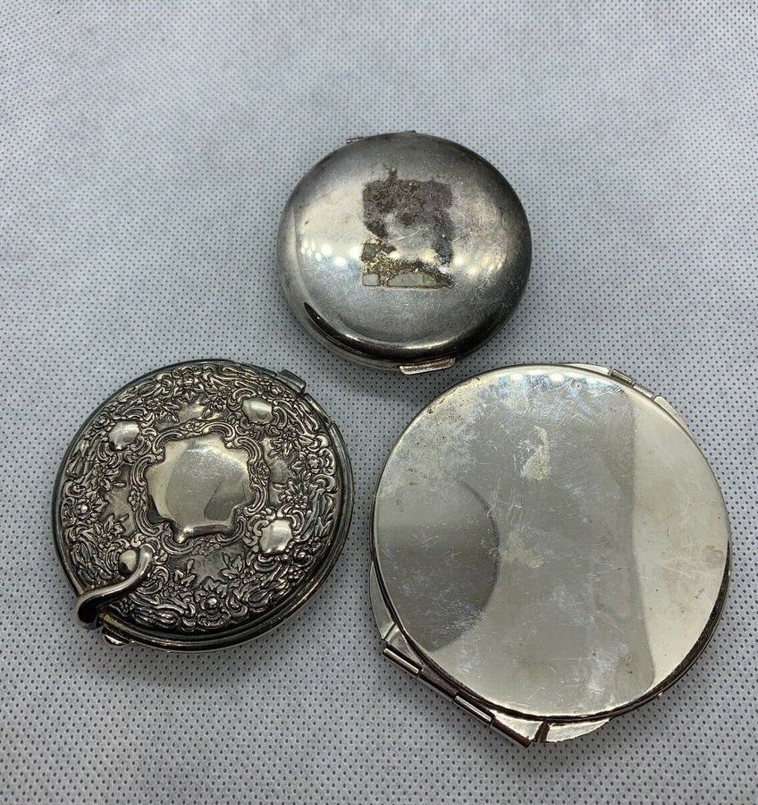 Antique Three Vintage Art Deco Compact mirrors