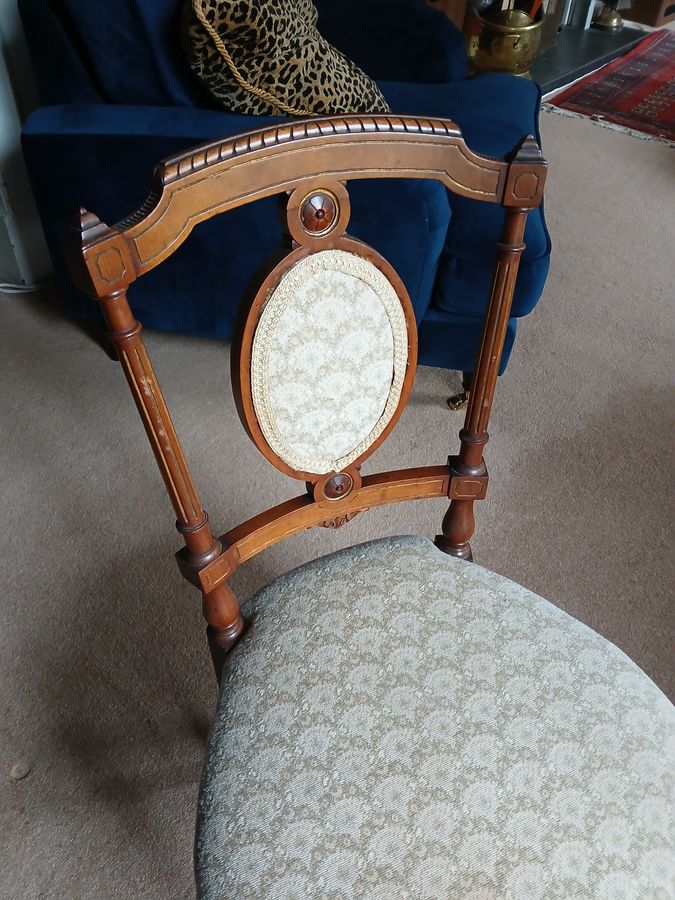 Antique 4 walnut salon chairs Gillows Lancaster