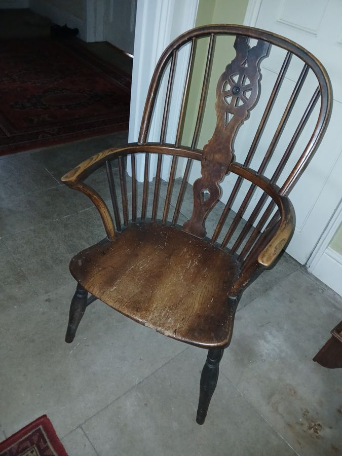 2 19th Century Elm and Ash Windsor Chairs