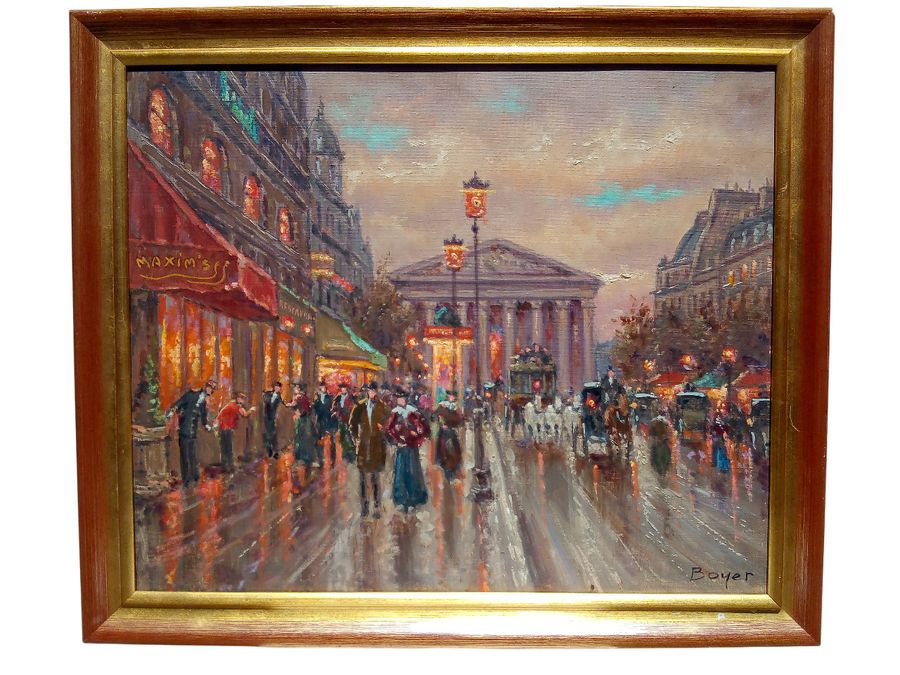 André BOYER (1909-1981), An evening in the Madeleine square in Paris, oil on canvas signed, CIRCA...