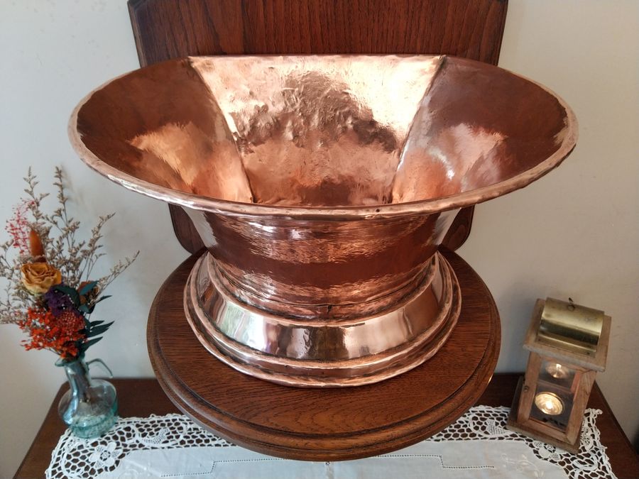 Antique Monumental copper fountain with lily flower decor symbol of the French royalty