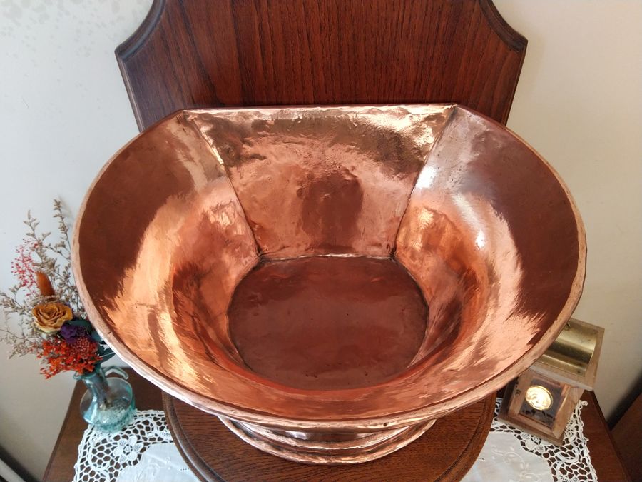 Antique Monumental copper fountain with lily flower decor symbol of the French royalty