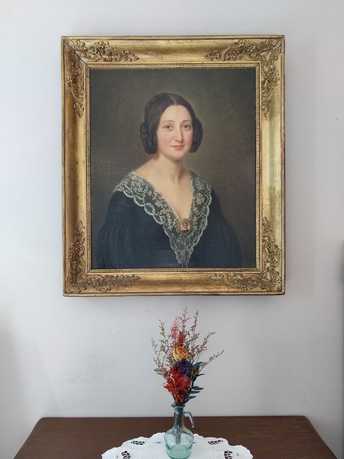 Oil painting on canvas signed A.Limal, dated (18)89, portrait of 'Félicie Cousin'