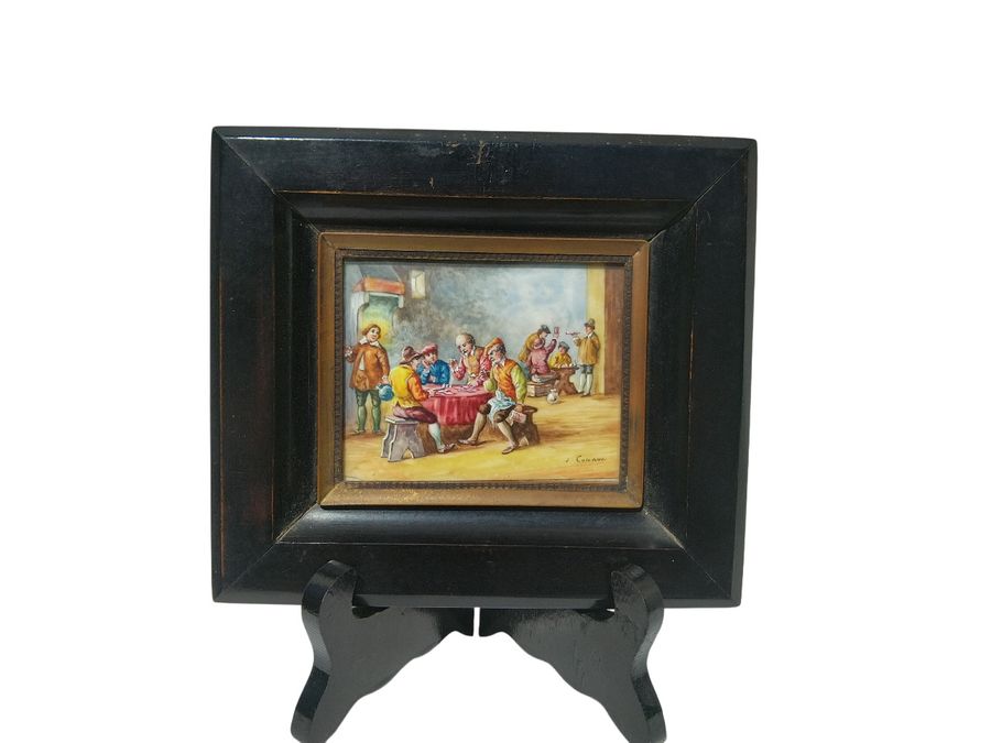 Miniature oil painting, signed, in the style of 17th century, exceptional quality