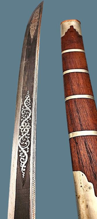 Antique antique Burmese dha sword Burma knife Myanmar dagger Asian Oriental