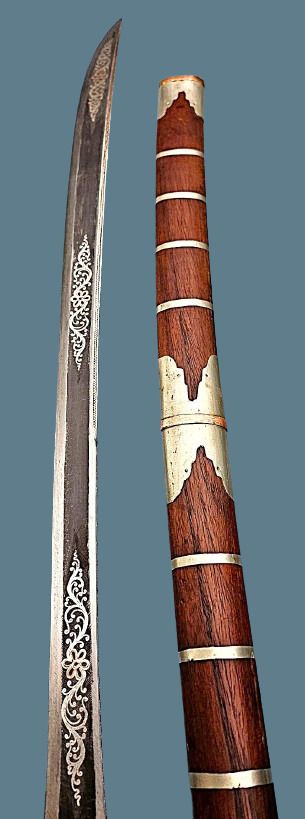 Antique antique Burmese dha sword Burma knife Myanmar dagger Asian Oriental