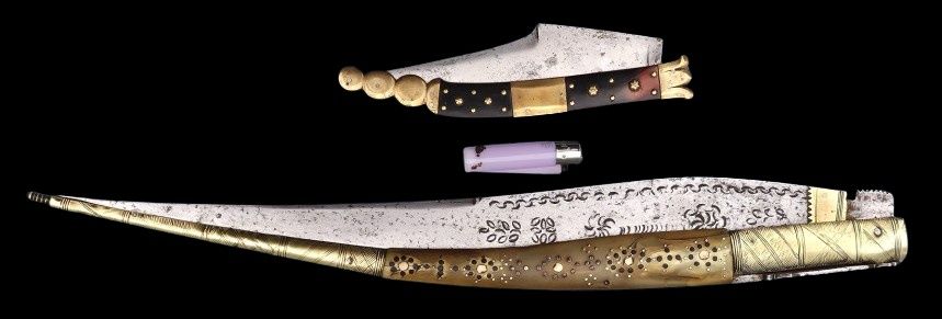 Antique A giant 106.5 cm antique 19thc Spanish folding knife - Navaja Seville Jerez Spain Knives - dagger