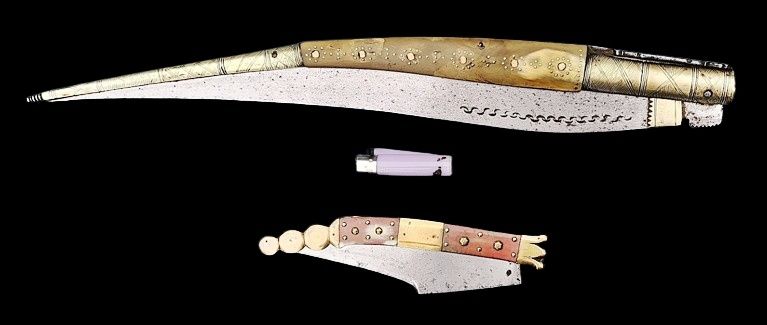 Antique A giant 106.5 cm antique 19thc Spanish folding knife - Navaja Seville Jerez Spain Knives - dagger