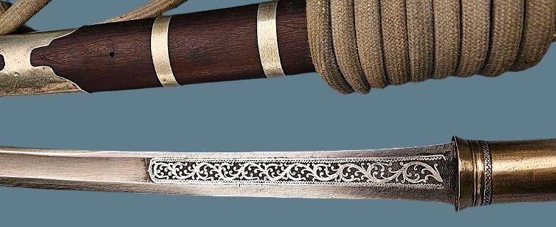 Antique antique Burmese dha sword Burma -  knife Myanmar dagger Asian Oriental 