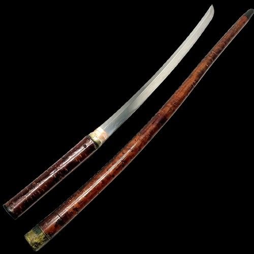 Antique Japanese Meiji shikomizue sword wakizashi 16thc blade in Meiji period 19thc Kabazaiku Che...