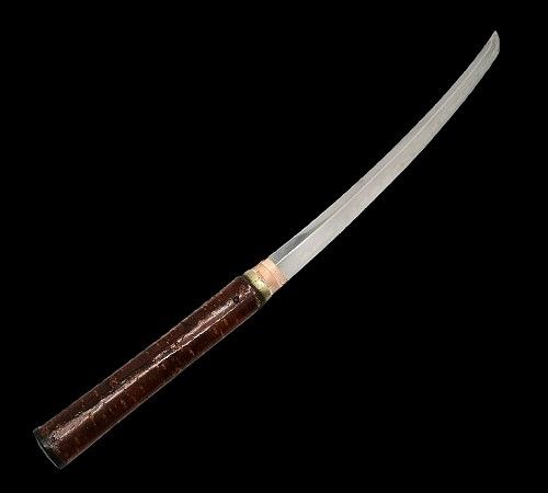 Antique Antique Japanese Meiji shikomizue sword wakizashi 16thc blade in Meiji period 19thc Kabazaiku Cherry bark mounts, Asian knife