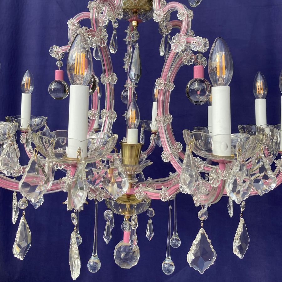 Antique Pink Maria Theresa Bespoke Coloured Chandelier