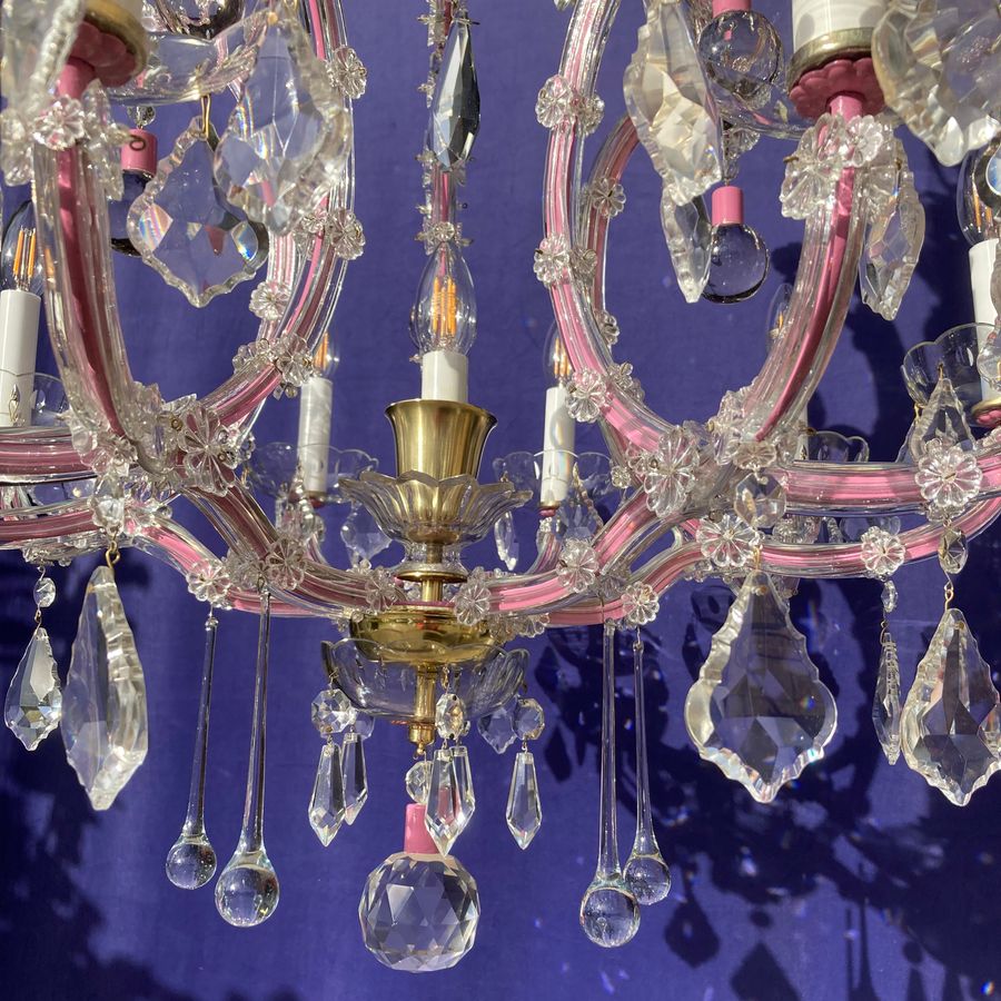 Antique Pink Maria Theresa Bespoke Coloured Chandelier