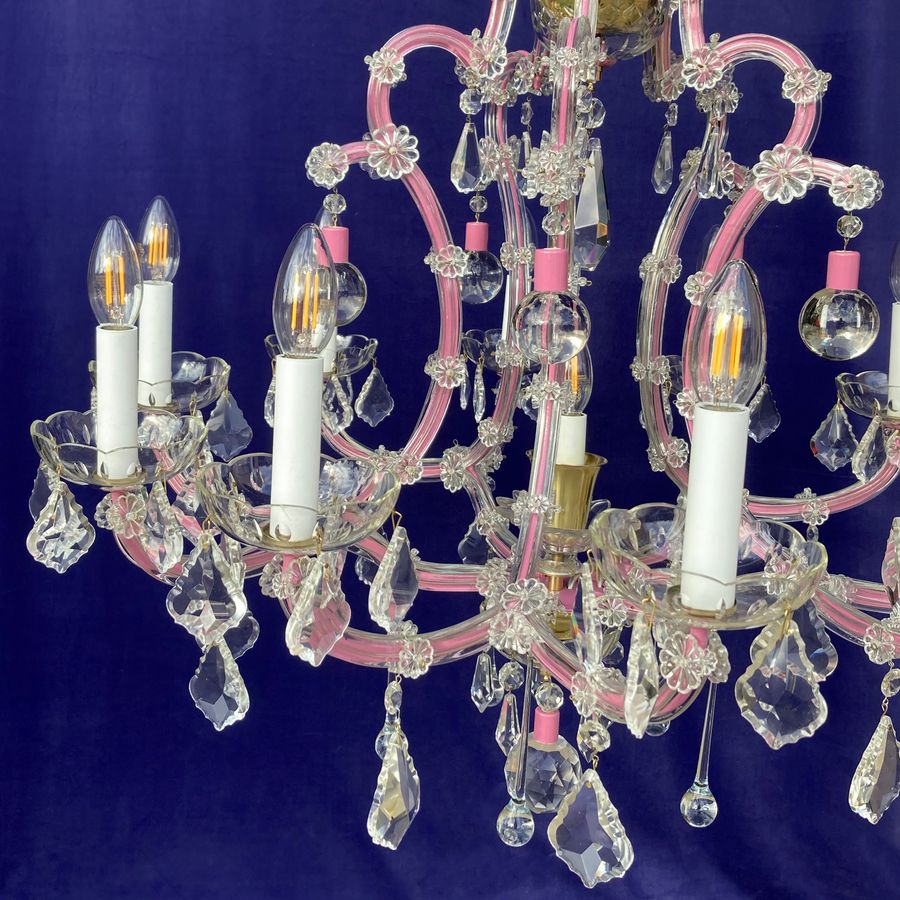 Antique Pink Maria Theresa Bespoke Coloured Chandelier