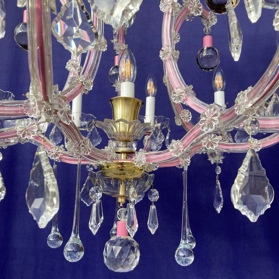 Antique Pink Maria Theresa Bespoke Coloured Chandelier