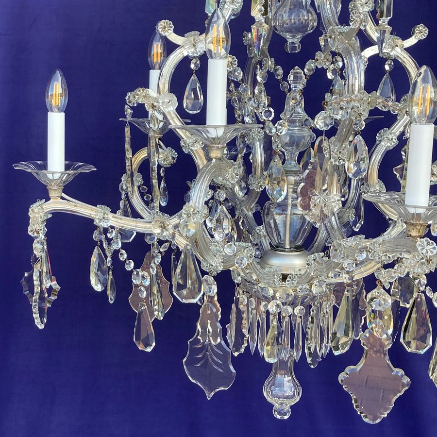 Antique Louis XV Style Eight Branch Caged Chandelier