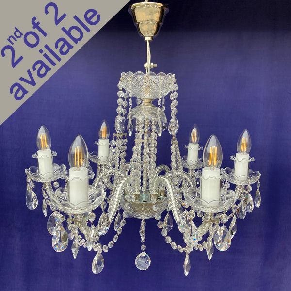 Antique 6-Branch Bohemian Chandelier