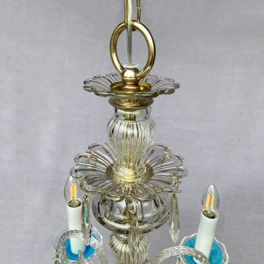 Antique Turquoise Blue Vienna-Style Chandelier