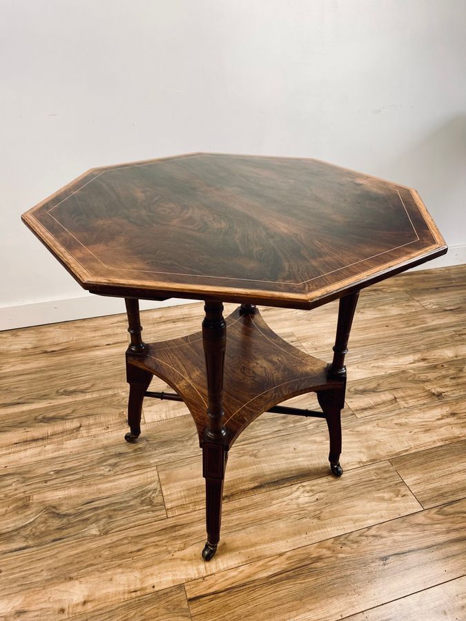 Aesthetic Movement Inlaid Rosewood Occasional Table.