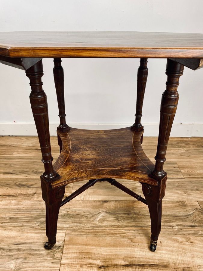 Antique Aesthetic Movement Inlaid Rosewood Occasional Table.