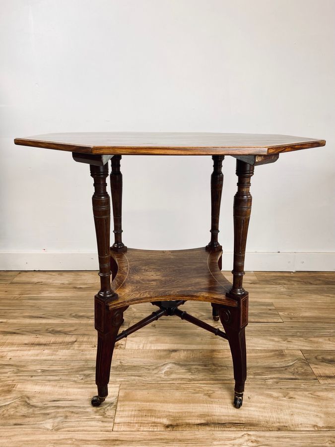 Antique Aesthetic Movement Inlaid Rosewood Occasional Table.