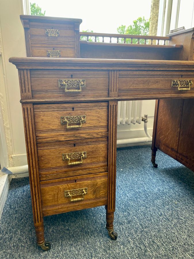 Antique Antique Desk By Maple & Co. Aesthetic Movement 1880c