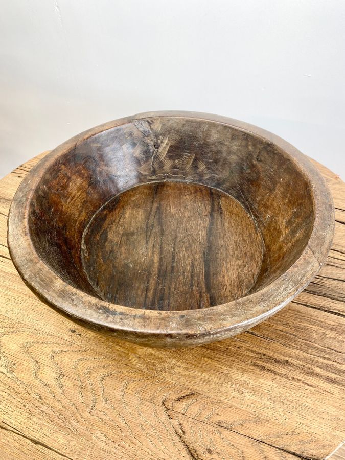 Antique Indian Solid Rosewood Parat Bowl