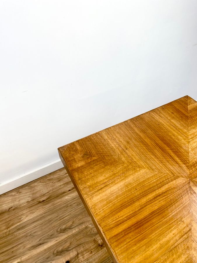 Antique Art Deco Walnut Pedestal Or Side Table.