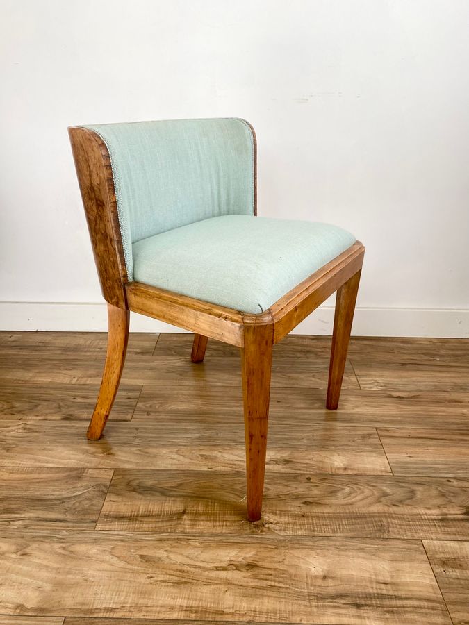 Antique Art Deco Walnut Tub Chair