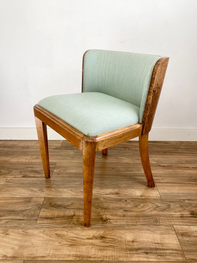 Antique Art Deco Walnut Tub Chair