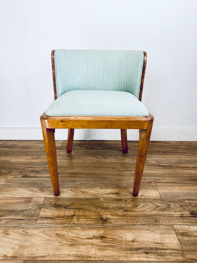 Antique Art Deco Walnut Tub Chair