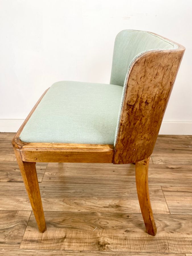 Antique Art Deco Walnut Tub Chair